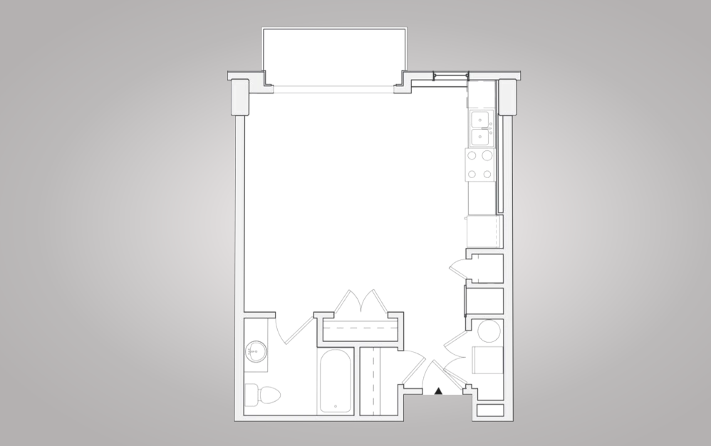 Studio - Studio floorplan layout with 1 bathroom and 500 square feet (2D)