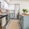 open kitchen with island and stools